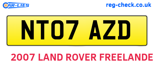 NT07AZD are the vehicle registration plates.
