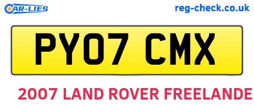 PY07CMX are the vehicle registration plates.