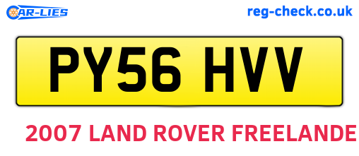 PY56HVV are the vehicle registration plates.