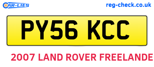 PY56KCC are the vehicle registration plates.