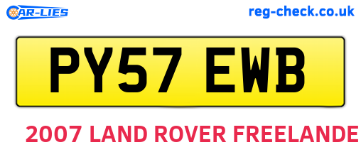 PY57EWB are the vehicle registration plates.
