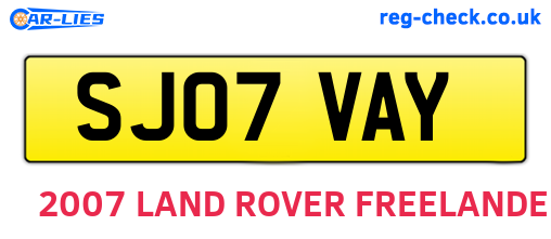 SJ07VAY are the vehicle registration plates.