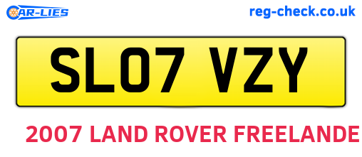 SL07VZY are the vehicle registration plates.