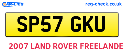 SP57GKU are the vehicle registration plates.