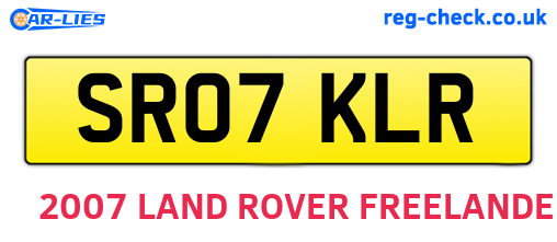 SR07KLR are the vehicle registration plates.