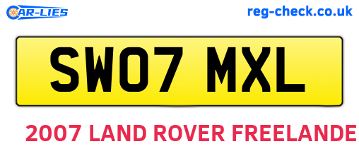 SW07MXL are the vehicle registration plates.