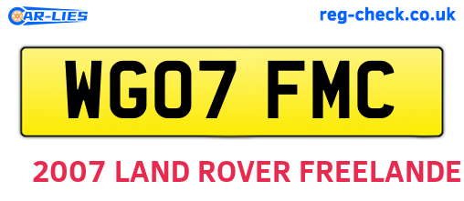 WG07FMC are the vehicle registration plates.