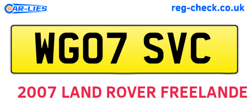 WG07SVC are the vehicle registration plates.