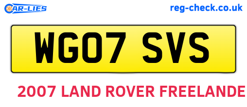 WG07SVS are the vehicle registration plates.