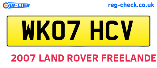 WK07HCV are the vehicle registration plates.
