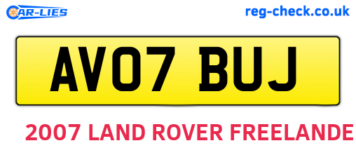 AV07BUJ are the vehicle registration plates.