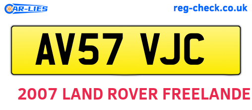 AV57VJC are the vehicle registration plates.
