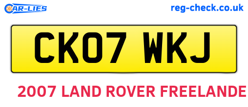 CK07WKJ are the vehicle registration plates.