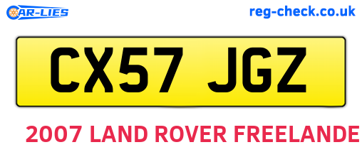 CX57JGZ are the vehicle registration plates.