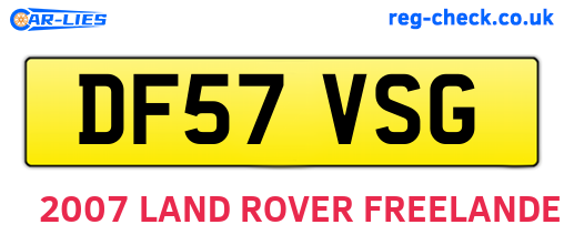 DF57VSG are the vehicle registration plates.
