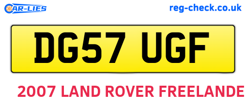DG57UGF are the vehicle registration plates.