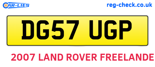 DG57UGP are the vehicle registration plates.