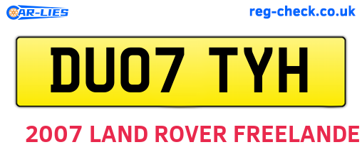 DU07TYH are the vehicle registration plates.