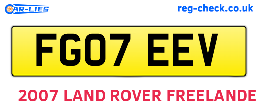 FG07EEV are the vehicle registration plates.