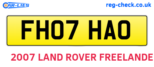 FH07HAO are the vehicle registration plates.