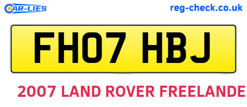 FH07HBJ are the vehicle registration plates.