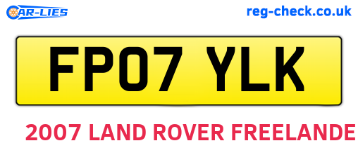 FP07YLK are the vehicle registration plates.