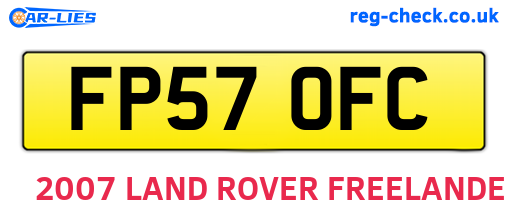 FP57OFC are the vehicle registration plates.