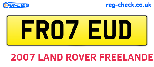 FR07EUD are the vehicle registration plates.