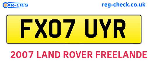 FX07UYR are the vehicle registration plates.