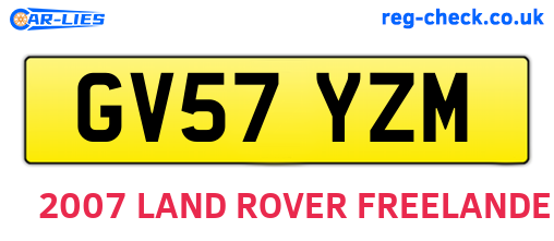GV57YZM are the vehicle registration plates.
