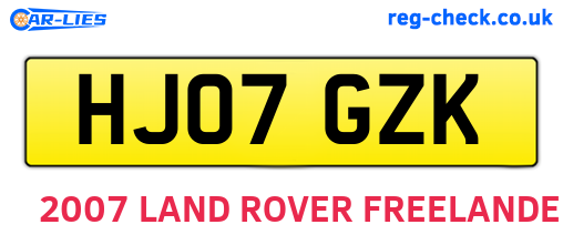 HJ07GZK are the vehicle registration plates.