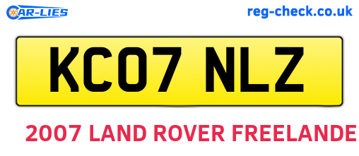 KC07NLZ are the vehicle registration plates.