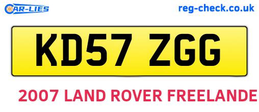 KD57ZGG are the vehicle registration plates.