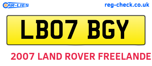 LB07BGY are the vehicle registration plates.