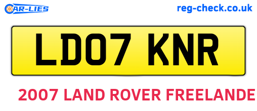 LD07KNR are the vehicle registration plates.