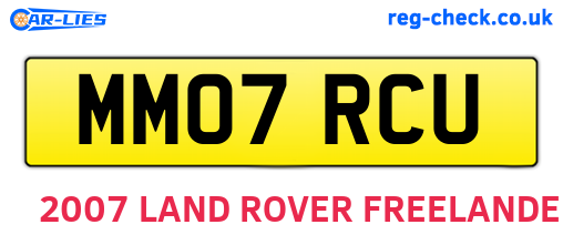 MM07RCU are the vehicle registration plates.