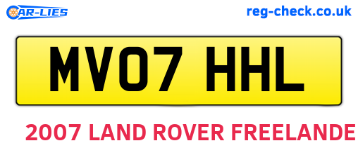 MV07HHL are the vehicle registration plates.