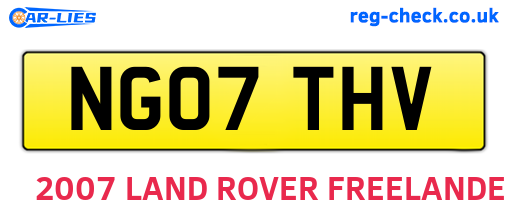NG07THV are the vehicle registration plates.
