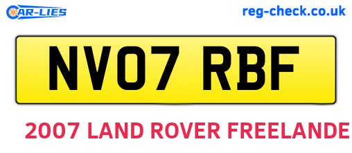 NV07RBF are the vehicle registration plates.