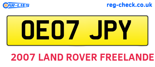 OE07JPY are the vehicle registration plates.
