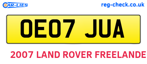 OE07JUA are the vehicle registration plates.