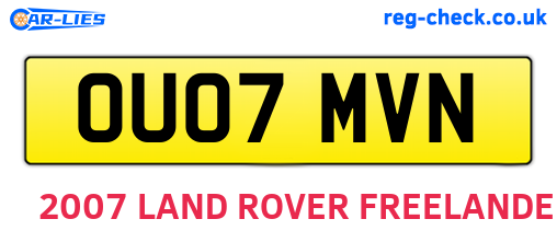 OU07MVN are the vehicle registration plates.