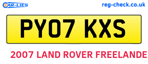 PY07KXS are the vehicle registration plates.