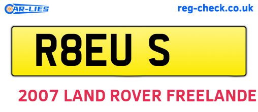 R8EUS are the vehicle registration plates.