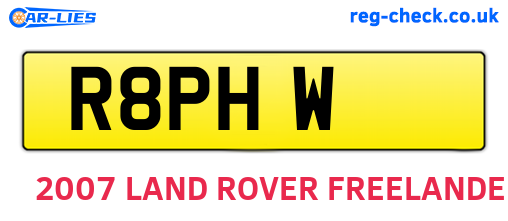 R8PHW are the vehicle registration plates.