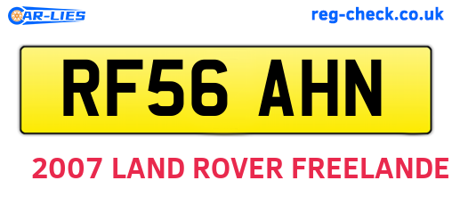RF56AHN are the vehicle registration plates.