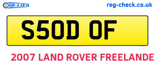 S50DOF are the vehicle registration plates.