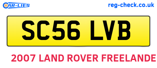 SC56LVB are the vehicle registration plates.
