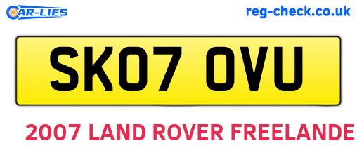 SK07OVU are the vehicle registration plates.