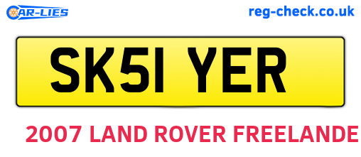 SK51YER are the vehicle registration plates.